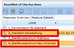 2 RELATE relations for 'bus lines' layer in WebOffice 10 R3 Client