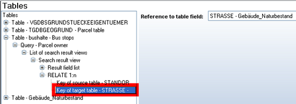 RELATE configuration (Bus stops (street) : house numbers = 1 : N)