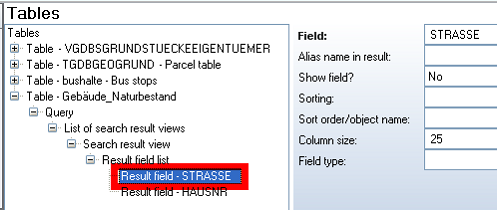 Table configuration for house numbers table