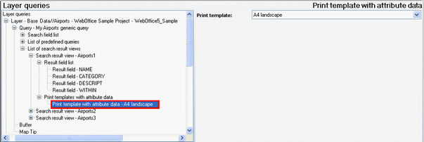 Print templates with attributive data configuration