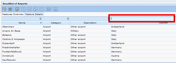 Search result with filter row - WebOffice 10 R3 client
