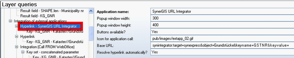 Hyperlink - SynerGIS URL Integrator configuration Hyperlink - SynerGIS URL Integrator configuration