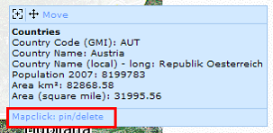 Click in map to pin the Map Tip. Click again to delete it.