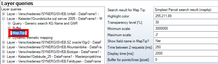 Layer specific Map Tip configuration