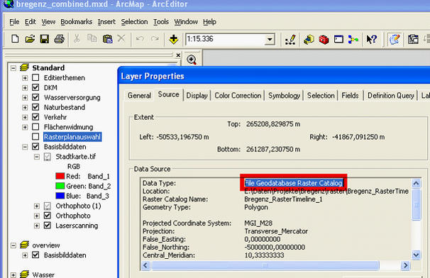 Raster choice function based on ESRI Raster Catalog