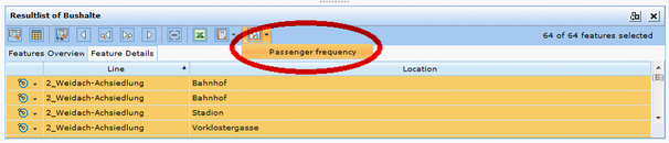 Search result toolbar with function for providing dynamic thematic mapping