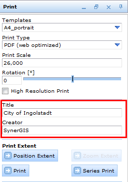 Print title value ‘Plot’ - can be set/changed by the user in WebOffice 10 R3 client