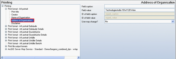 Address of Organization configuration Address of Organization configuration