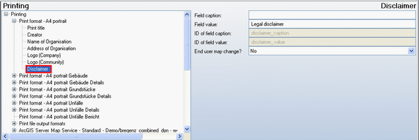 Disclaimer configuration