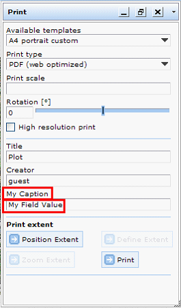 Print tool form with input field for Custom function field my_custom_fieldvalue Print tool form with input field for Custom function field my_custom_fieldvalue