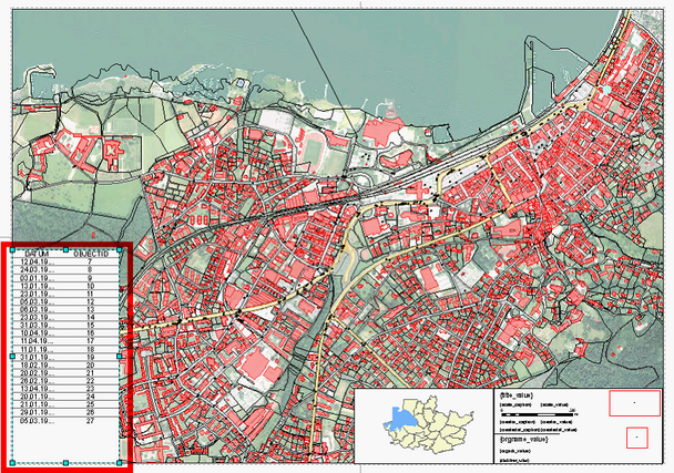 Layout attribute table on WebOffice plotten layout file