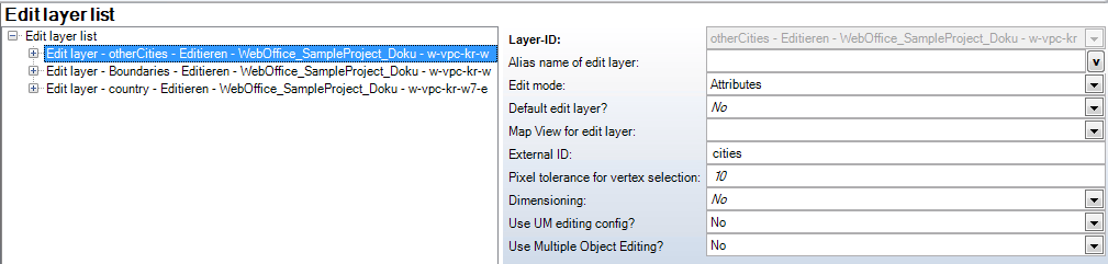 Edit layers configuration Edit layers configuration
