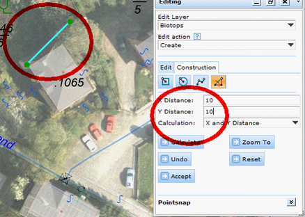Distance and/or angel construction tool form