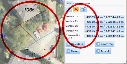 Intersection of two Lines construction tool form
