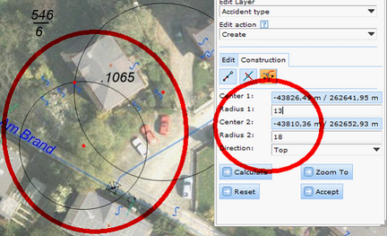 Circular intersection construction tool form