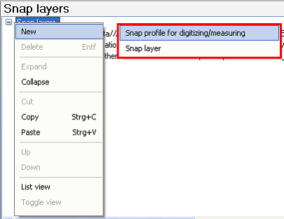 Snap layer and / or Snap profile element Snap layer and / or Snap profile element