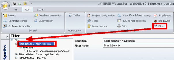Filter configuration