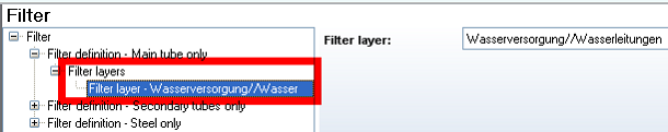 Filter layers configuration