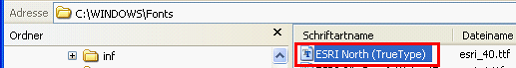 ESRI North True Type Font