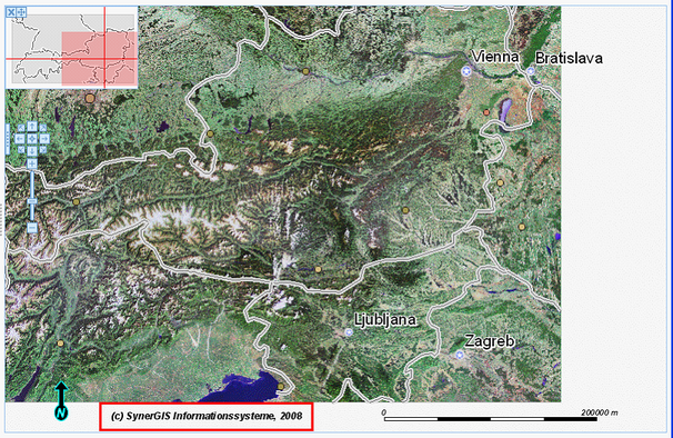 Copyright displayed on top of the map