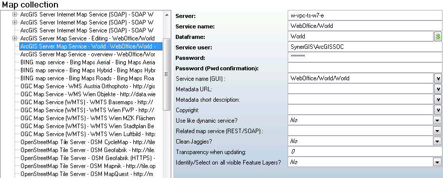 ArcGIS Server Map Service - WebOffice category