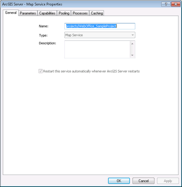 ArcGIS Server Map Service properties