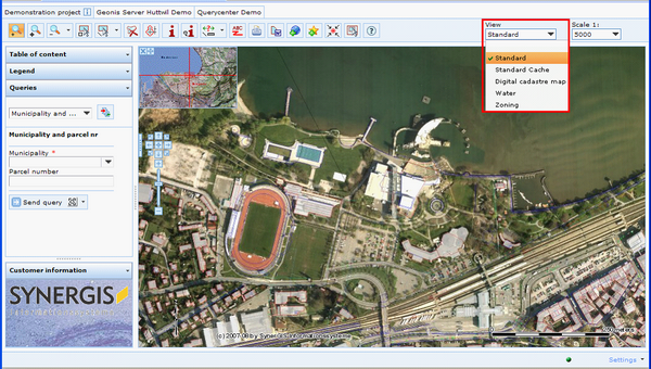 Map views list box in WebOffice 10 R3 client Map views list box in WebOffice 10 R3 client