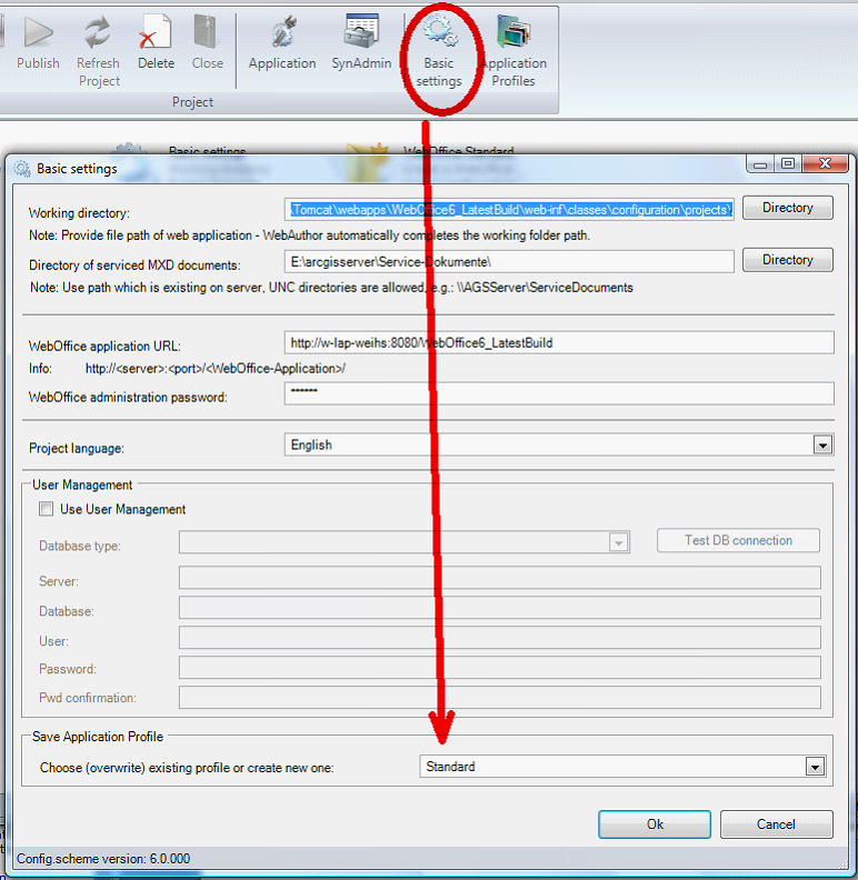 Create a new user profile in WebOffice author