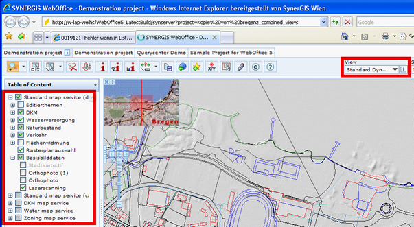 Map view 'Standard Dynamic' - Table of Content display in WebOffice 10 R3 Client