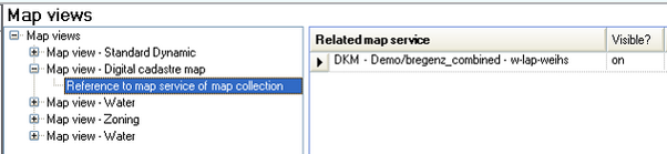 Map view 'Digital cadastre map' configuration