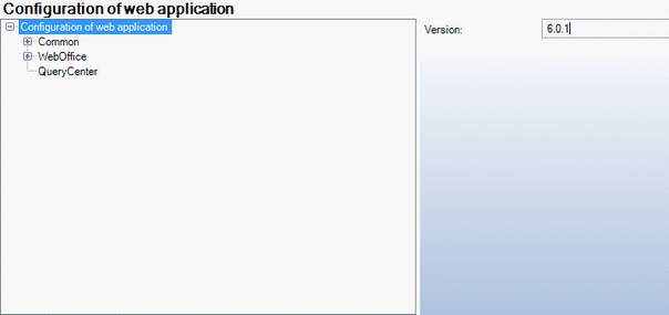 Configuration of web application
