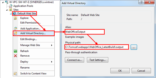 Add Virtual Directory in MS IIS Manager