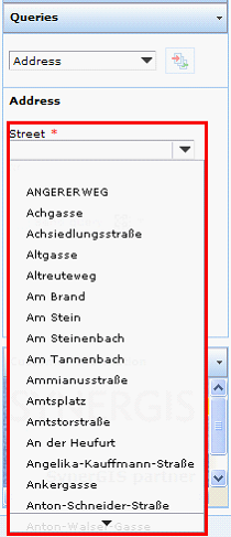 List values in search form