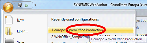 Application profile of recently used configurations