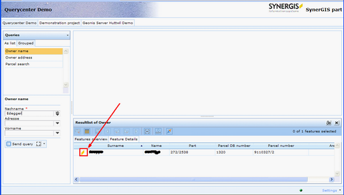 QueryCenter project - parameterized WebOffice 10 R3 project call from Search result window using Dynamic HTML target