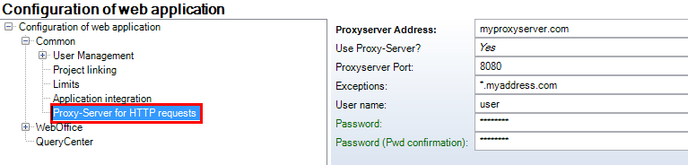 Proxy-Server for HTTP requests configuration
