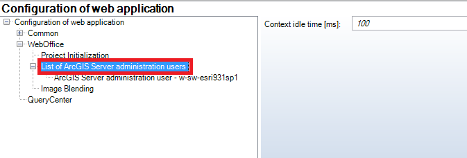 'List of ArcGIS Server administration users' configuration