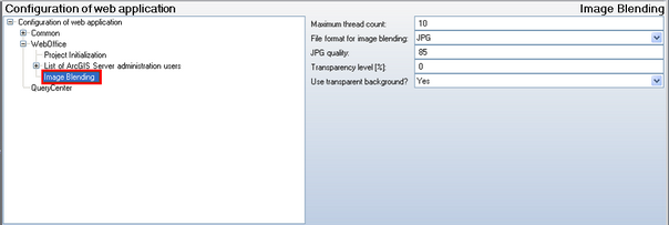 Image blending configuration