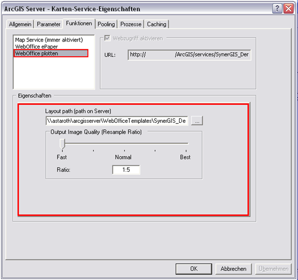 SynerGIS Plot extension properties