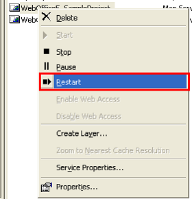 ArcCatalog - Restart ArcGIS Server Map Service