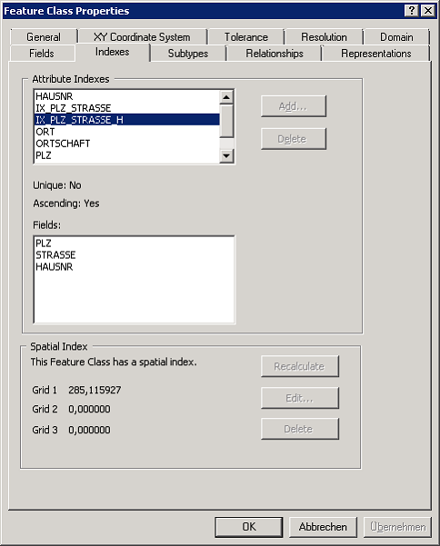 Combined Indices on a feature class in ArcCatalog