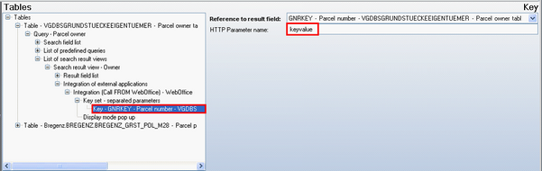Key configuration - passing parameters to another WebOffice 10 R3 project