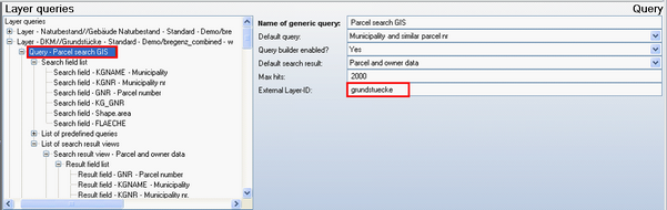 Query configuration of target project: External Layer ID 'grundstuecke'