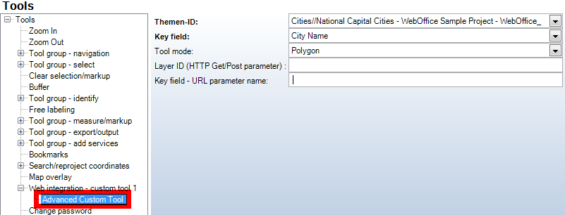 Advanced Custom Tool configuration