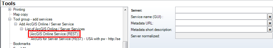 ArcGIS Online Service (REST) - WebOffice category