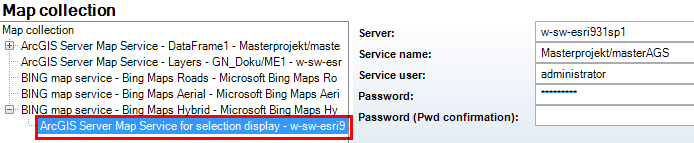 ArcGIS Server map service for selection display (Bing) - Maps category