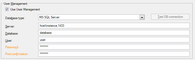 UserManagement configuration in WebOffice author Basic Settings