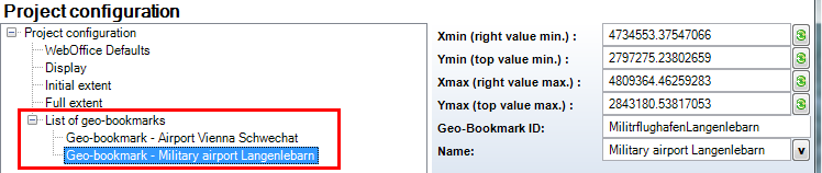 Configuration of geo-bookmarks - Category WebOffice
