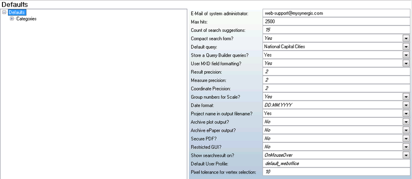 Defaults - General category