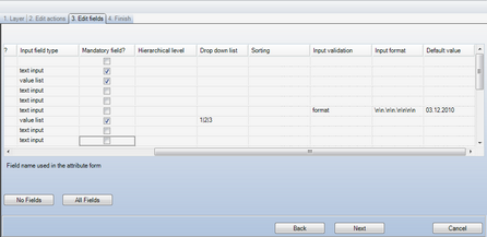 Create edit layer wizard - Step 3 Part 2